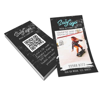 PANFLETOS, FLYERS E FOLHETOS APERGAMINHADO 240G 100X210MM Colorido frente e preto e branco verso - 100 un.