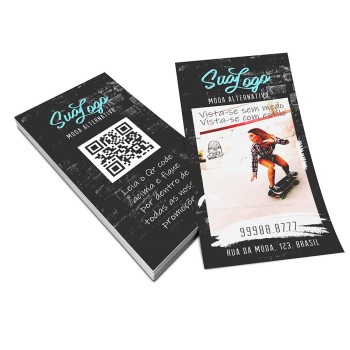 PANFLETOS, FLYERS E FOLHETOS APERGAMINHADO 240G 100X210MM Colorido frente e verso - 100 un.