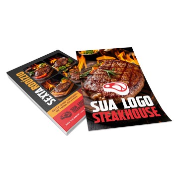 PANFLETOS, FLYERS E FOLHETOS APERGAMINHADO 240G 150X105MM Colorido frente e verso - 50 un.