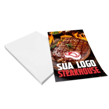PANFLETOS, FLYERS E FOLHETOS APERGAMINHADO 240G 150X105MM Colorido frente - 50 un.