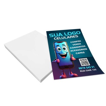 PANFLETOS, FLYERS E FOLHETOS APERGAMINHADO 240G 150X105MM Colorido frente - 100 un.