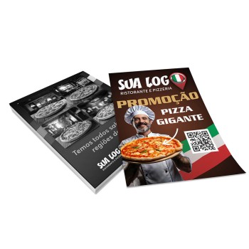 PANFLETOS, FLYERS E FOLHETOS APERGAMINHADO 240G 150X210MM Colorido frente e preto e branco verso - 100 un.