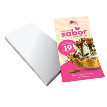 PANFLETOS, FLYERS E FOLHETOS COUCHÊ 115G SEM VERNIZ 100X200MM Colorido frente - 1000 un.