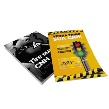 PANFLETOS, FLYERS E FOLHETOS COUCHÊ 115G SEM VERNIZ 150X100MM Colorido frente e preto e branco verso - 1000 un.