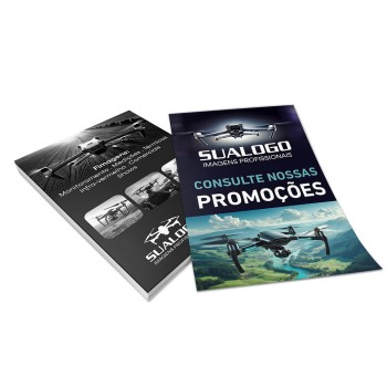 PANFLETOS, FLYERS E FOLHETOS COUCHÊ 115G SEM VERNIZ 150X100MM Colorido frente e preto e branco verso - 200 un.