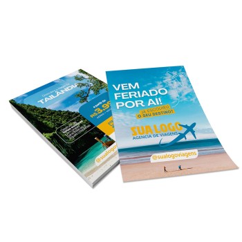 PANFLETOS, FLYERS E FOLHETOS COUCHÊ 115G SEM VERNIZ 150X200MM Colorido frente e verso - 1000 un.