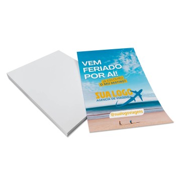 PANFLETOS, FLYERS E FOLHETOS COUCHE 115G SEM VERNIZ 150X200MM Colorido frente - 1000 un.