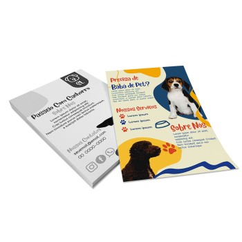 PANFLETOS, FLYERS E FOLHETOS COUCHÊ 115G SEM VERNIZ 300X200MM Colorido frente e preto e branco verso - 100 un.