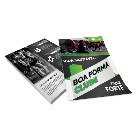 PANFLETOS, FLYERS E FOLHETOS COUCHÊ 115G SEM VERNIZ 300X400MM Colorido frente e preto e branco verso - 100 un.