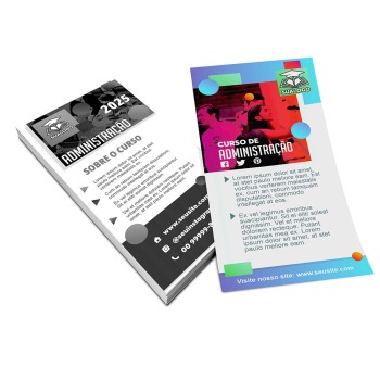 PANFLETOS, FLYERS E FOLHETOS COUCHÊ 150G SEM VERNIZ 100X200MM Colorido frente e preto e branco verso - 100 un.
