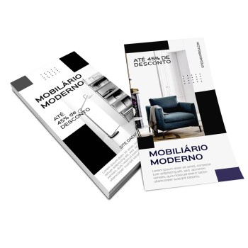 PANFLETOS, FLYERS E FOLHETOS COUCHÊ 150G SEM VERNIZ 100X200MM Colorido frente e preto e branco verso - 300 un.