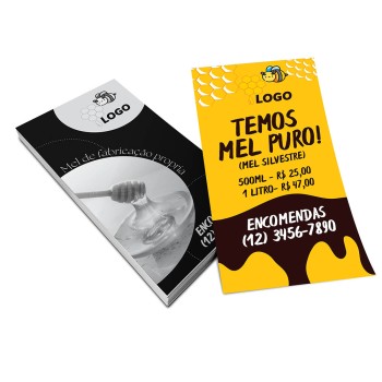 PANFLETOS, FLYERS E FOLHETOS COUCHÊ 150G SEM VERNIZ 100X200MM Colorido frente e preto e branco verso - 5000 un.