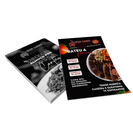 PANFLETOS, FLYERS E FOLHETOS COUCHÊ 150G SEM VERNIZ 150X100MM Colorido frente e preto e branco verso - 1000 un.