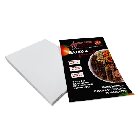 PANFLETOS, FLYERS E FOLHETOS COUCHÊ 150G SEM VERNIZ 150X100MM Colorido frente - 1000 un.