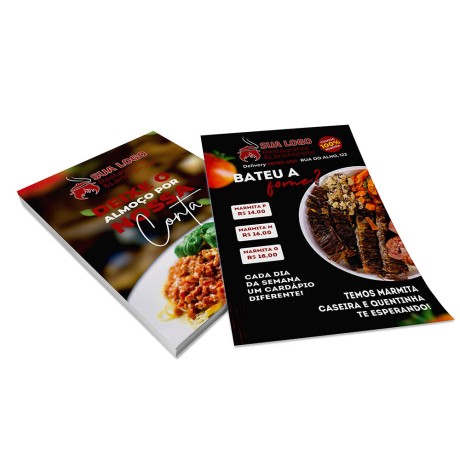 PANFLETOS, FLYERS E FOLHETOS COUCHÊ 150G SEM VERNIZ 150X100MM Colorido frente e verso - 1000 un.