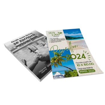 PANFLETOS, FLYERS E FOLHETOS COUCHÊ 150G SEM VERNIZ 300X400MM Colorido frente e preto e branco verso - 10000 un.