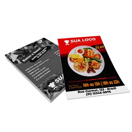 PANFLETOS, FLYERS E FOLHETOS COUCHÊ 150G SEM VERNIZ 300X400MM Colorido frente e preto e branco verso - 2500 un.