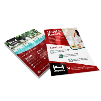 PANFLETOS, FLYERS E FOLHETOS COUCHÊ 150G VERNIZ UV TOTAL FRENTE E VERSO 150X200MM Colorido frente e verso - 10000 un.
