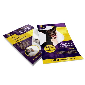 PANFLETOS, FLYERS E FOLHETOS COUCHÊ 150G VERNIZ UV TOTAL FRENTE E VERSO 300X200MM Colorido frente e verso - 1000 un.