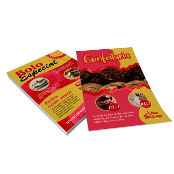 PANFLETOS, FLYERS E FOLHETOS COUCHÊ 170G FOSCO COM VERNIZ LOCALIZADO FRENTE E VERSO 150X100MM Colorido frente e verso - 2500 un.