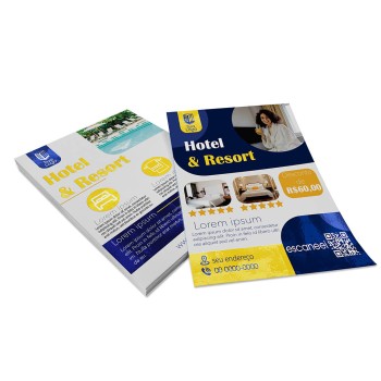 PANFLETOS, FLYERS E FOLHETOS COUCHÊ 170G FOSCO COM VERNIZ LOCALIZADO FRENTE E VERSO 150X200MM Colorido frente e verso - 5000 un.