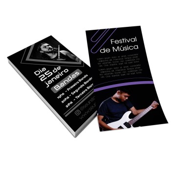 PANFLETOS, FLYERS E FOLHETOS COUCHÊ 70G 100X200MM Colorido frente e preto e branco verso - 1000 un.