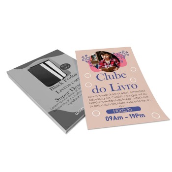 PANFLETOS, FLYERS E FOLHETOS COUCHÊ 70G 150X100MM Colorido frente e preto e branco verso - 1000 un.