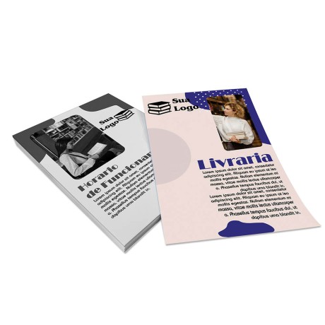 PANFLETOS, FLYERS E FOLHETOS COUCHÊ 90G SEM VERNIZ 200X140MM Colorido frente e preto e branco verso - 10000 un.
