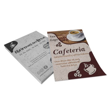 PANFLETOS, FLYERS E FOLHETOS RECICLATO 90G 150X105MM Colorido frente e preto e branco verso - 200 un.