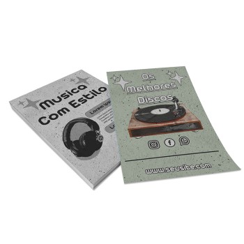 PANFLETOS, FLYERS E FOLHETOS RECICLATO 90G 150X105MM Colorido frente e preto e branco verso - 300 un.