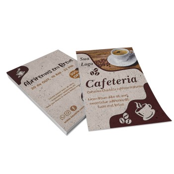 PANFLETOS, FLYERS E FOLHETOS RECICLATO 90G 150X105MM Colorido frente e verso - 200 un.