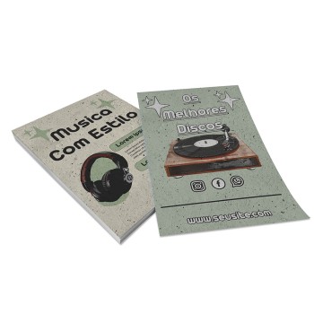 PANFLETOS, FLYERS E FOLHETOS RECICLATO 90G 150X105MM Colorido frente e verso - 300 un.