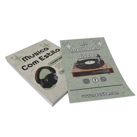 PANFLETOS, FLYERS E FOLHETOS RECICLATO 90G 150X105MM Colorido frente e verso - 300 un.