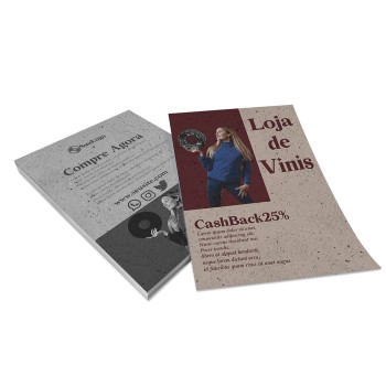 PANFLETOS, FLYERS E FOLHETOS RECICLATO 90G 150X210MM Colorido frente e preto e branco verso - 200 un.