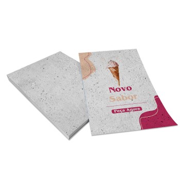 PANFLETOS, FLYERS E FOLHETOS RECICLATO 90G 150X210MM Colorido frente - 100 un.