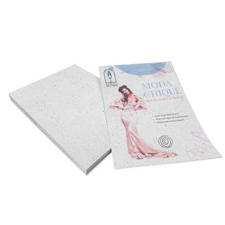 PANFLETOS, FLYERS E FOLHETOS RECICLATO 90G SEM VERNIZ 105X150MM Colorido frente - 1000 un.