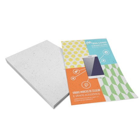 PANFLETOS, FLYERS E FOLHETOS RECICLATO 90G SEM VERNIZ 105X150MM Colorido frente - 500 un.