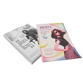 PANFLETOS, FLYERS E FOLHETOS RECICLATO 90G SEM VERNIZ 150X210MM Colorido frente e preto e branco verso - 1000 un.