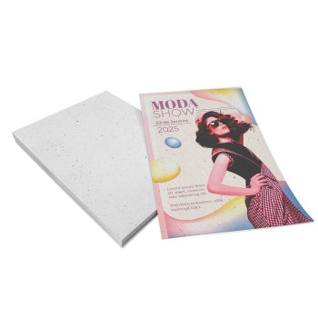 PANFLETOS, FLYERS E FOLHETOS RECICLATO 90G SEM VERNIZ 150X210MM Colorido frente - 1000 un.