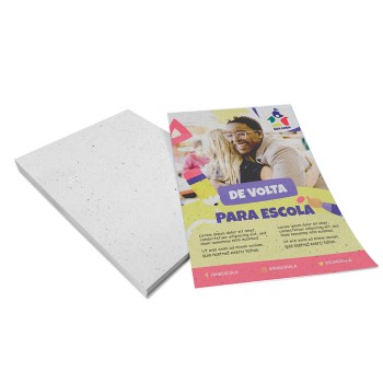 PANFLETOS, FLYERS E FOLHETOS RECICLATO 90G SEM VERNIZ 300X420MM Colorido frente - 500 un.