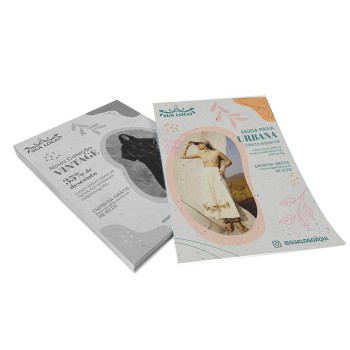 PANFLETOS, FLYERS E FOLHETOS RECICLATO 90G SEM VERNIZ 300X420MM Colorido frente e preto e branco verso - 1000 un.