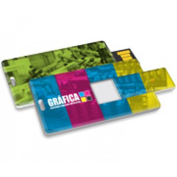 PEN CARD 8GB MINI 60X30MM 8GB RETRÁTIL Colorido frente e verso - 5 un.