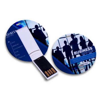 PEN CARD 8GB REDONDO 45X45MM 8GB Colorido frente e verso - 5 un.