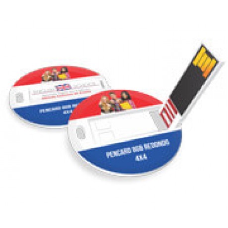 PEN CARD 8GB REDONDO 45X45MM 8GB Colorido frente e verso - 1 un.