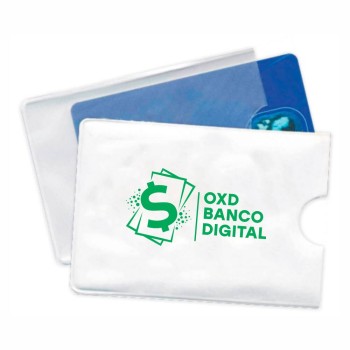 PORTA DOCUMENTOS CARTÃO MAGNÉTICO BRANCO Preto e branco frente - 200 un.