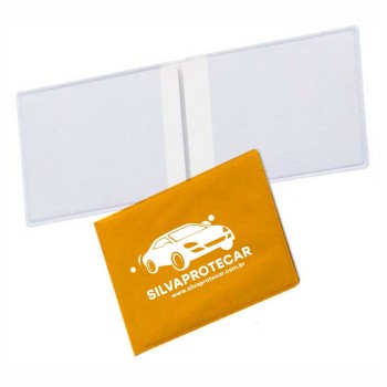 PORTA DOCUMENTOS DUPLO HORIZONTAL AMARELO Preto e branco frente - 200 un.