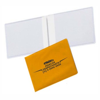 PORTA DOCUMENTOS DUPLO HORIZONTAL AMARELO Preto e branco frente - 300 un.