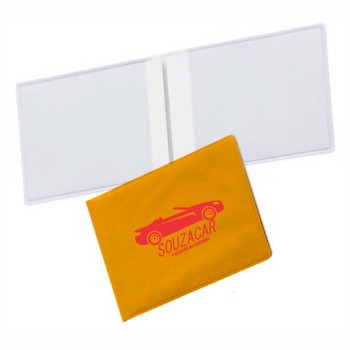 PORTA DOCUMENTOS DUPLO HORIZONTAL AMARELO Preto e branco frente - 500 un.