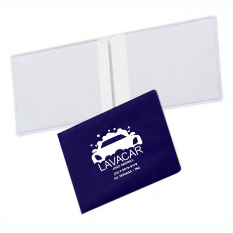 PORTA DOCUMENTOS DUPLO HORIZONTAL AZUL Preto e branco frente - 100 un.