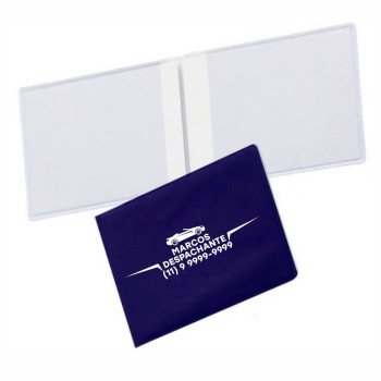 PORTA DOCUMENTOS DUPLO HORIZONTAL AZUL Preto e branco frente - 300 un.